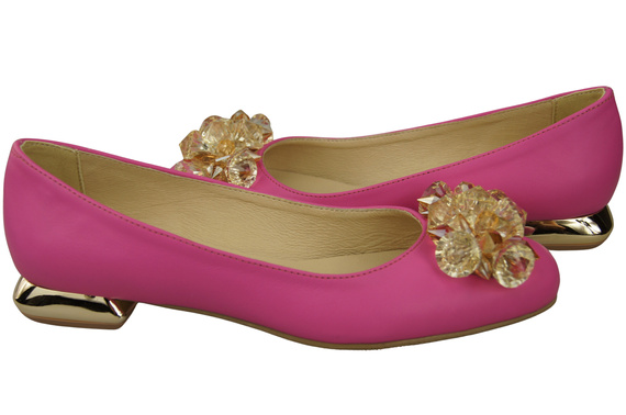 Women's Pumps with Crystals Flat Natural Leather 216 ElitaBut