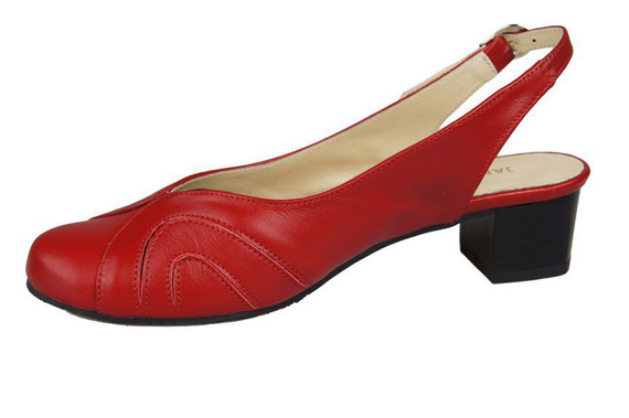 Obuwie Damskie Sandały skóra naturalna Czerwone 842 ElitaBut