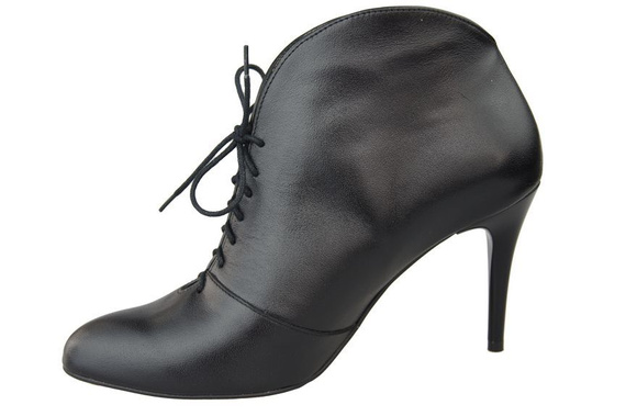 Obuwie Botki Damskie Wiosna / Jesień skóra naturalna Czarne 955 ElitaBut