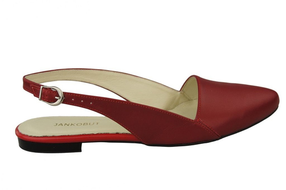 Obuwie Sandały Damskie Czerwone Skóra Naturalna 996 ElitaBut
