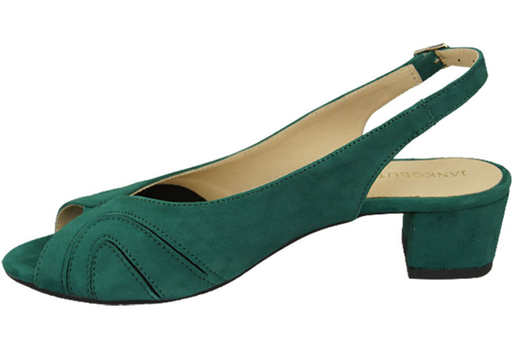 Obuwie Damskie Sandały skóra naturalna zamszowa Malachitowe 991 ElitaBut