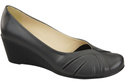 Women's Black Natural Leather Wedge Pumps 828 ElitaBut