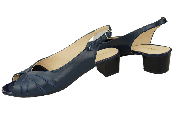 Obuwie Damskie Sandały skóra naturalna Granatowe 991 ElitaBut