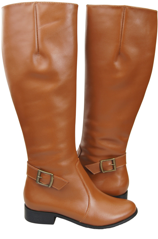 Women’s leather boots, lined officer boots, flat 225 ElitaBut