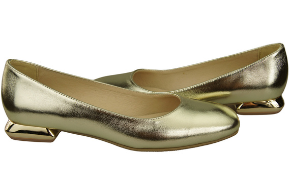 Flat Women's Shoes Pumps Decorative Heel Natural Leather 209 ElitaBut