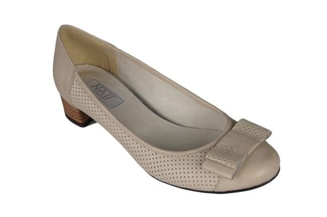 Obuwie Damskie Czółenka skóra naturalna Beżowe 707 ElitaBut