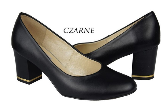 Obuwie Damskie Czółenka skóra naturana Czarne 818 ElitaBut
