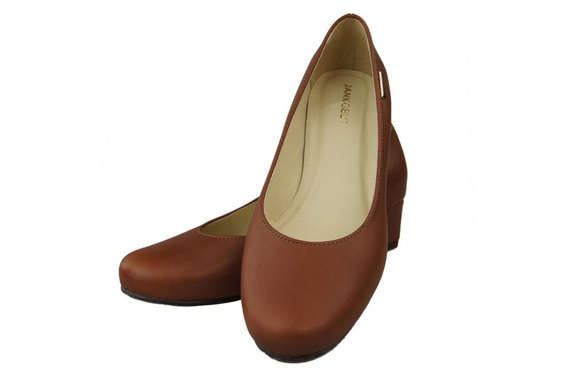 Obuwie Damskie Czółenka Skóra naturalna 116 Brąz ElitaBut