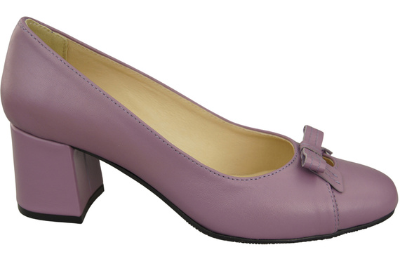 Women's Pumps with a Bow, Natural Leather and Low Heel 203 ElitaBut