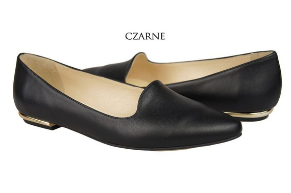 Obuwie Baleriny Damskie Lordsy Skóra Naturalna Czarne 914 ElitaBut