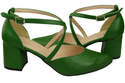 Elegant Leather Sandals with Open Sides on a Stable Heel 218 ElitaBut