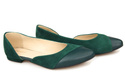 Obuwie Damskie Baleriny Malachitowe skóra naturalna Zamszowa 146 ElitaBut