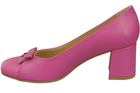 Women's Pumps with a Bow, Natural Leather and Low Heel 203 ElitaBut