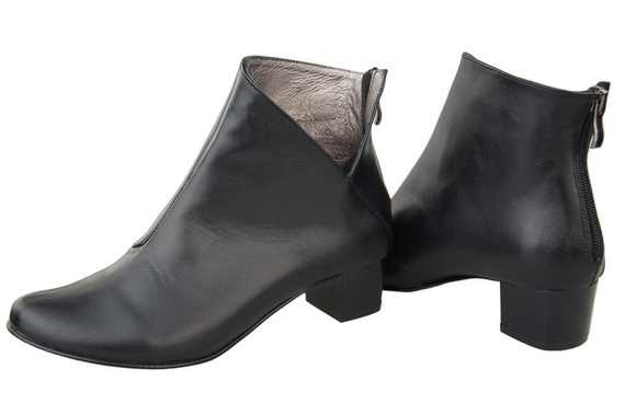 Obuwie Damskie Botki skóra naturalna Czarne 987 ElitaBut