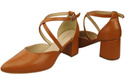 Elegant Leather Sandals with Open Sides on a Stable Heel 218 ElitaBut