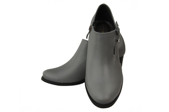 Obuwie Botki Damskie Skóra Naturalna Popiel 109 ElitaBut