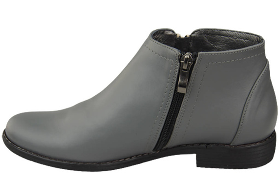 Wiosna Obuwie Damskie Botki skóra naturalna Popielate 872 ElitaBut