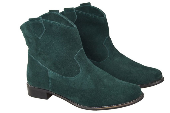 Obuwie Botki Damskie Malachitowy Wiosna / Jesień skóra naturalna welurowa 132 L ElitaBut