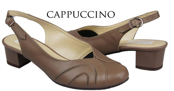 Obuwie Damskie Sandały skóra naturalna Cappuccino 842 ElitaBut