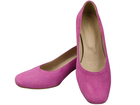Comfortable Women's Shoes Pumps with Decorative Heel Natural Suede Leather 219 From ElitaBut