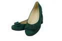 Obuwie Damskie Baleriny Malachitowy skóra naturalna Zamszowa 126 ElitaBut