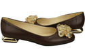 Women's Pumps with Crystals Flat Natural Leather 216 ElitaBut