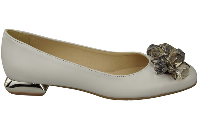 Women's Pumps with Crystals Flat Natural Leather 216 ElitaBut