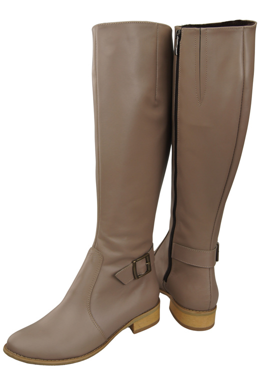 Women’s leather boots, lined officer boots, flat 225 ElitaBut