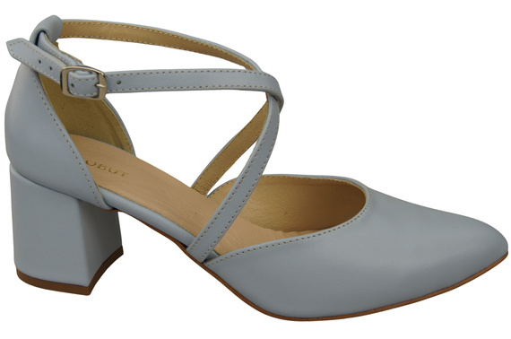 Elegant Leather Sandals with Open Sides on a Stable Heel 218 ElitaBut