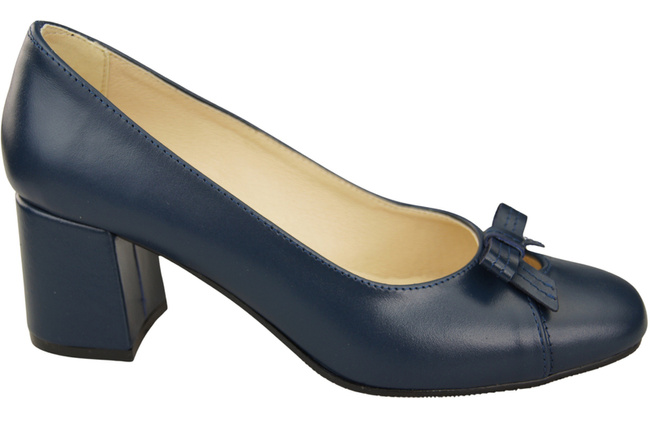 Women's Pumps with a Bow, Natural Leather and Low Heel 203 ElitaBut