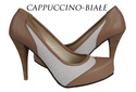 Obuwie Damskie Czółenka skóra naturalna Białe Cappuccino 770 ElitaBut