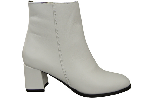 Obuwie Botki Damskie Białe na Zimę skóra naturalna 214 Z ElitaBut