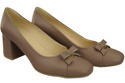 Women's Pumps with a Bow, Natural Leather and Low Heel 203 ElitaBut
