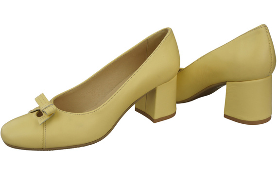 Women's Pumps with a Bow, Natural Leather and Low Heel 203 ElitaBut