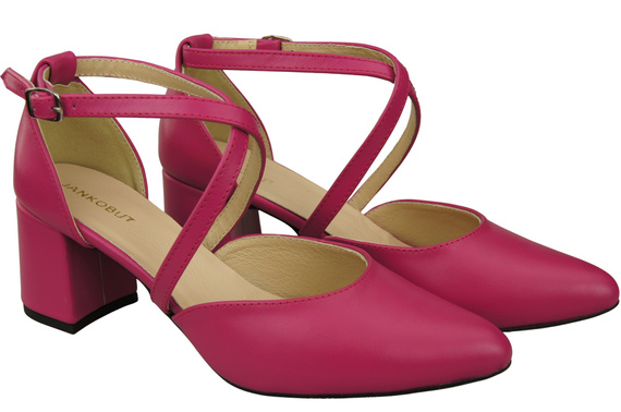 Elegant Leather Sandals with Open Sides on a Stable Heel 218 ElitaBut