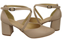 Elegant Leather Sandals with Open Sides on a Stable Heel 218 ElitaBut