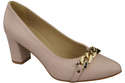 Classic Women's  Pumps Shoes made of Natural Leather with a Gold Decorative Chain 200 ElitaBut