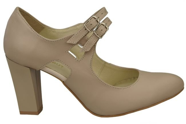 Obuwie Damskie Czółenka Cappuccino Lico Skóra Naturalna 105 ElitaBut