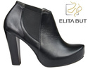BOTKI NA PODSÓWCE WIOSNA / JESIEŃ skóra naturalna Czarne 874 L ElitaBut