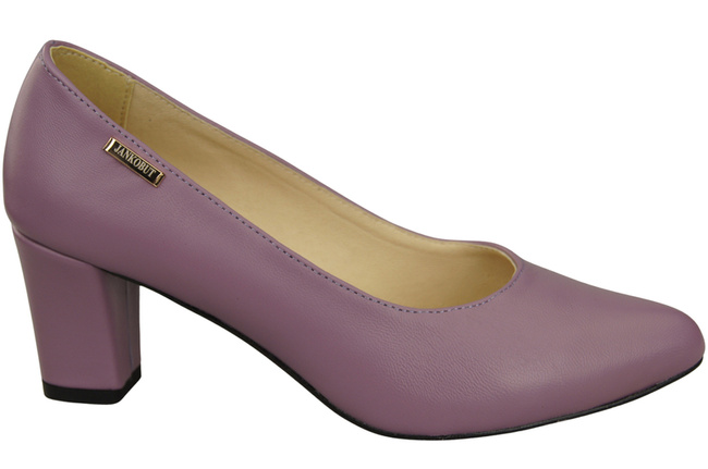 Klasyczne Gładkie  Buty Czółenka Damskie Lila z Naturalnej Skóry 213 ElitaBut