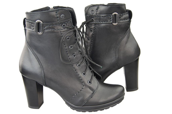 Obuwie Damskie Botki skóra naturalna Czarne 1012 ElitaBut