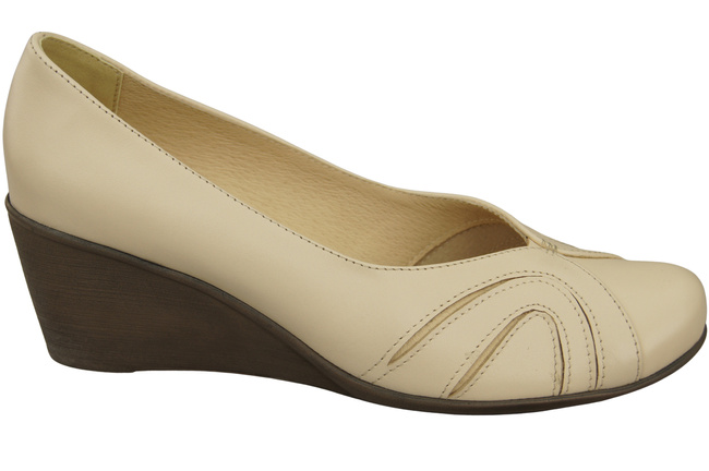 Women's Black Natural Leather Wedge Pumps 828 ElitaBut