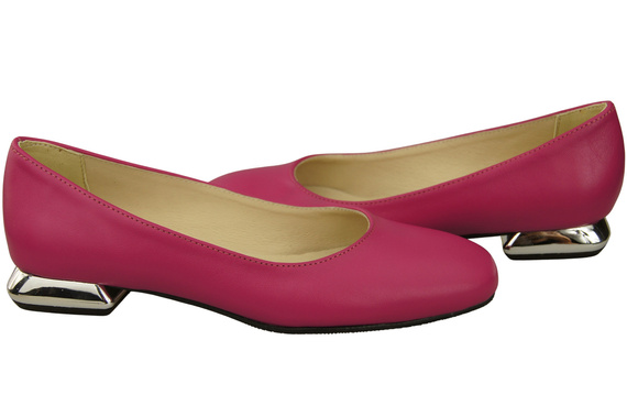 Flat Women's Shoes Pumps Decorative Heel Natural Leather 209 ElitaBut