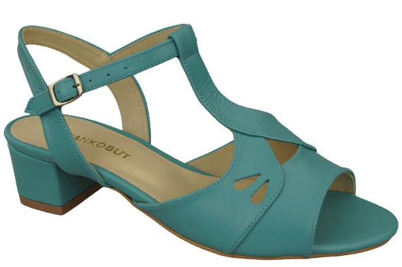 Obuwie Damskie Sandały Turkusowe Skóra Naturalna 169 ElitaBut