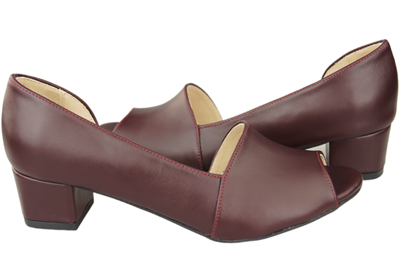 Obuwie Damskie Sandały Bordowe Skóra Naturalna 147 ElitaBut