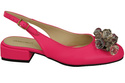 Obuwie Damskie Sandały Neonowy Róż z Kryształkami Skóra naturalna 215 ElitaBut