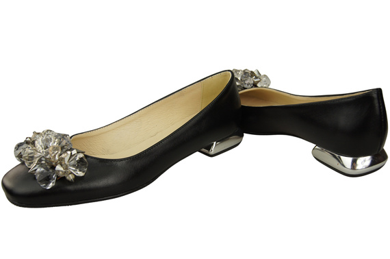 Women's Pumps with Crystals Flat Natural Leather 216 ElitaBut
