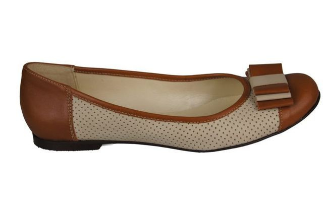 Women's Shoes Ballerinas Openwork Natural Leather 718 ElitaBut