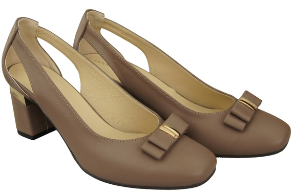 Shoes Women's pumps in Natural Leather with Decorative Heel 199 ElitaBut