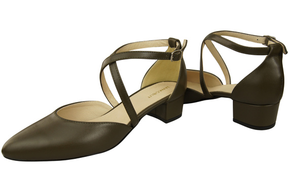 Women’s Leather Sandals with Straps Low Heel 223 ElitaBut